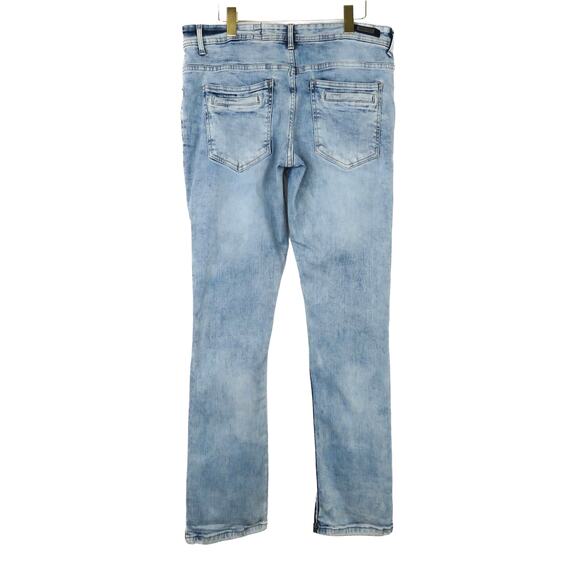 Y2k Track23 Men's Ripped Never Stop Graffiti Flames Graphic Jeans 36x32 - Picture 3 of 7